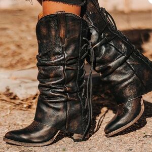 Free Bird Jules Lace Up Boot Black size 8